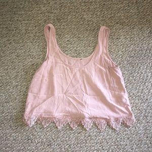 Forever 21 pink crop blouse